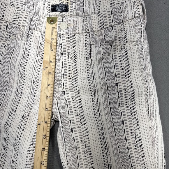 Mother Looker Ankle Fray Women Sz 27x27 Slipstream Pattern Raw Hem Boho Festival - Picture 5 of 14